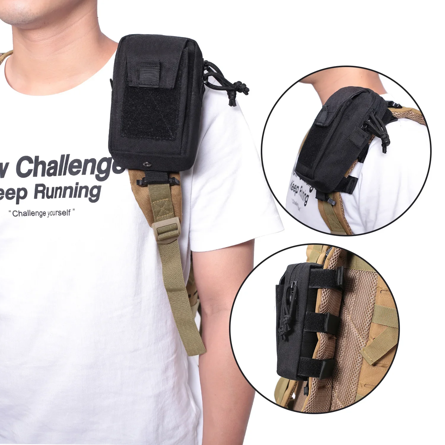 Edc Carry Belt - Molle Backpack Strap Phone Holder Waist