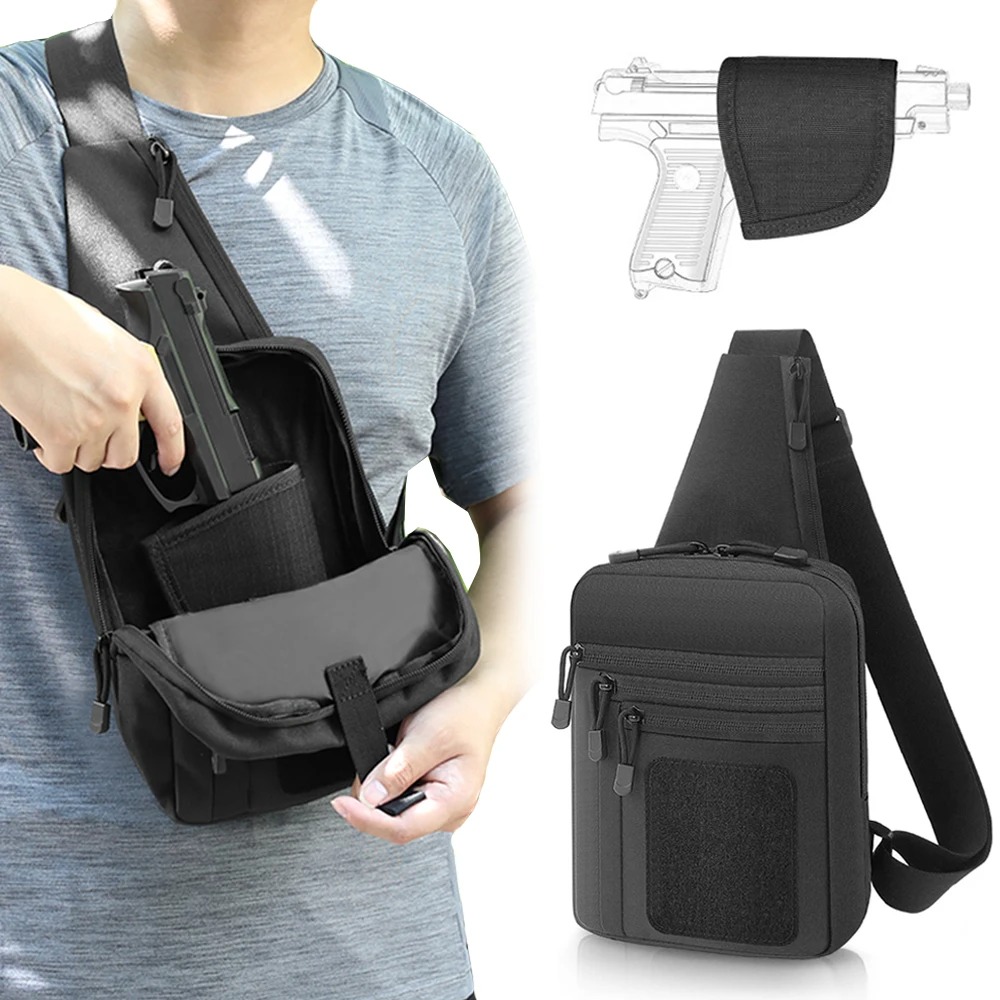 Tactical Pistol Gun Bag Concea - Edc Concealed Carry Sling Bag ulasan dan harga