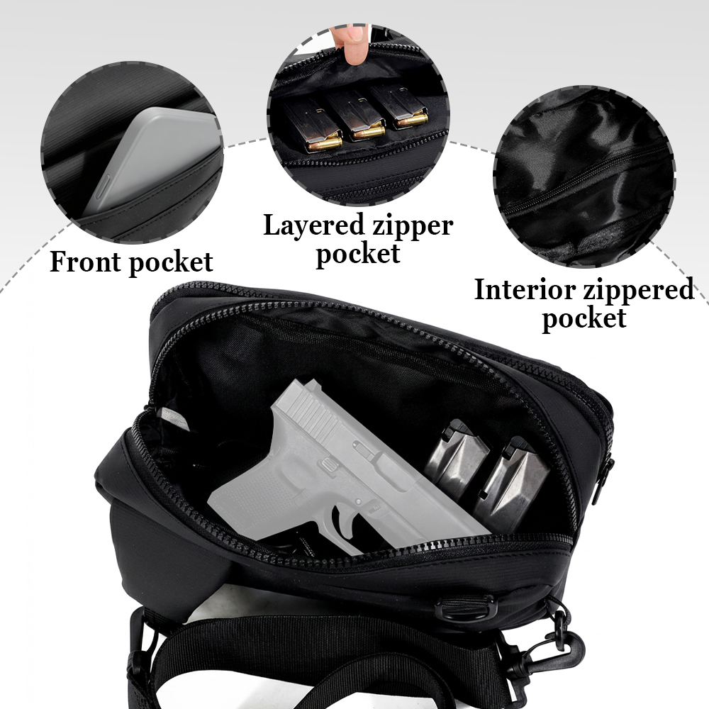 Tactical Pistol Gun Bag Concea - Edc Concealed Carry Sling Bag ulasan dan harga