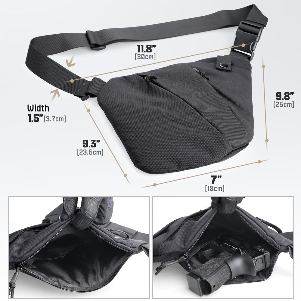 Tactical Concealed Gun Carry B - Edc Concealed Carry Sling Bag ulasan dan harga