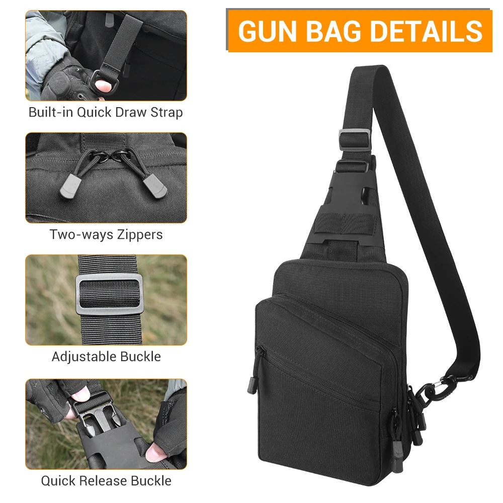 Tactical Pistol Gun Bag Concea - Edc Carry Gun ulasan dan harga