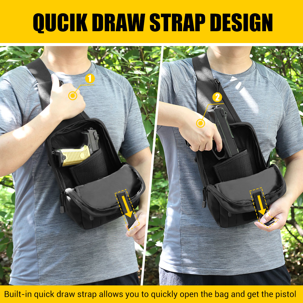 Tactical Pistol Gun Bag Concea - Edc Concealed Carry Sling Bag ulasan dan harga