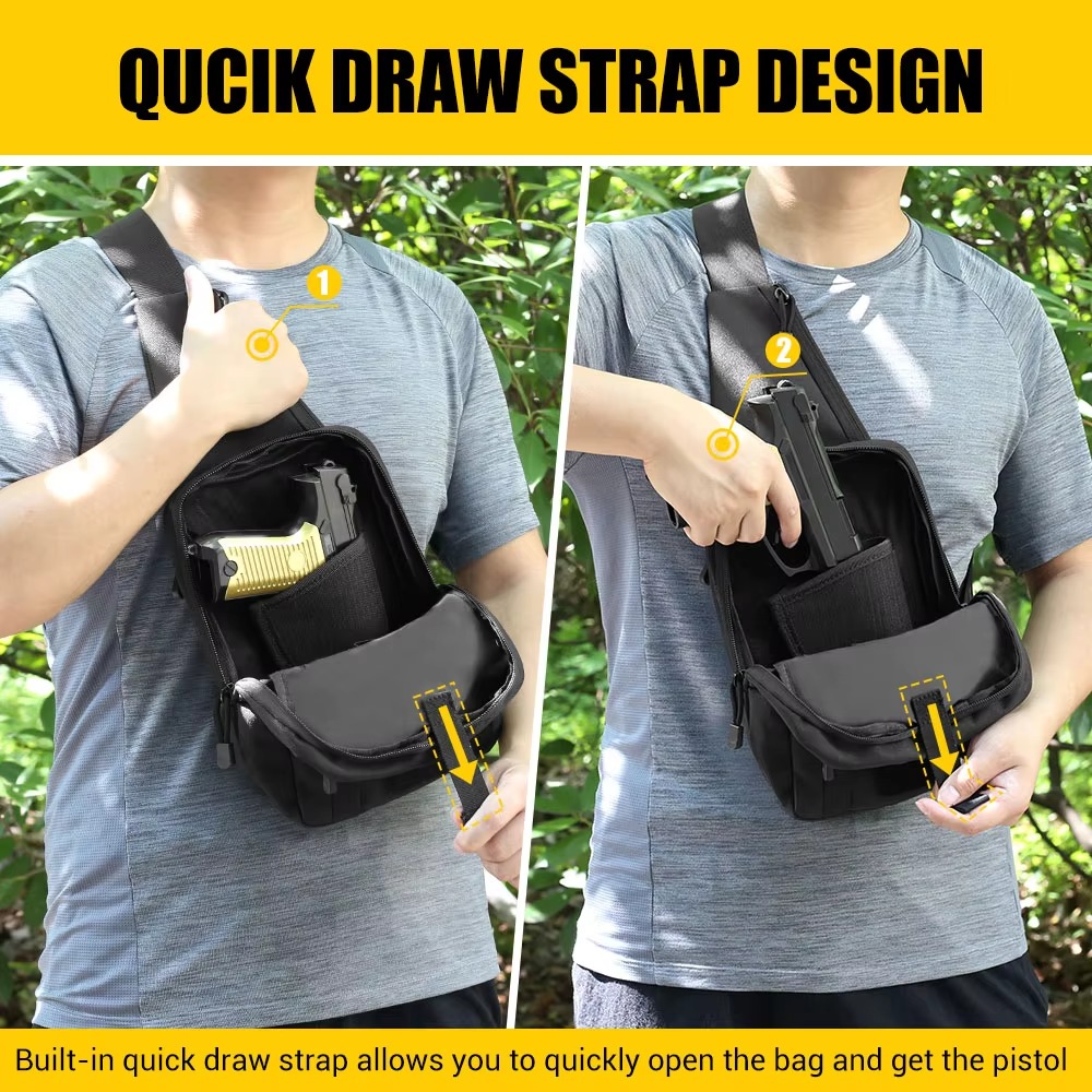 Tactical Pistol Gun Bag Concea - Edc Concealed Carry Sling Bag ulasan dan harga